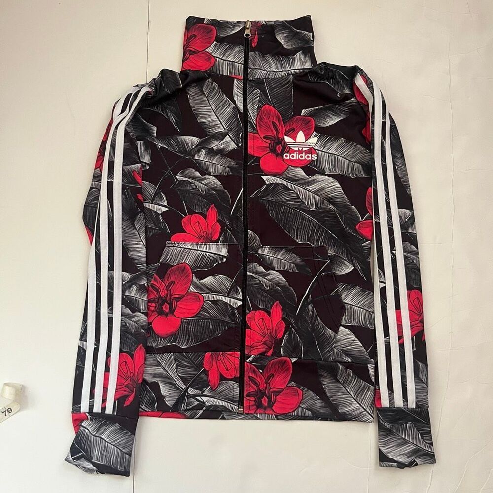 Adidas Women's Tropical Mock Neck Full Zip Track Jacket Multicolor Medium